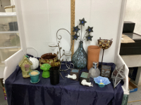 (2) BOXES W/ CANDLE HOLDERS, OUTLET WAX BURNERS, VASES