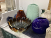 CERAMIC & GLASS VASES, PITCHERS, BOWL - 2