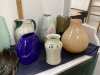 CERAMIC & GLASS VASES, PITCHERS, BOWL - 3