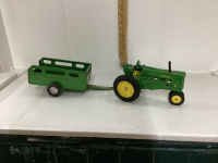 ERTL DIE CAST JD 70 TRACTOR AND VINTAGE METAL WAGON