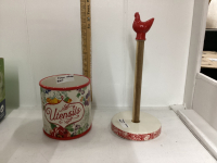 "PIONEER WOMAN" UTENSIL HOLDER & PAPER TOWEL HOLDER