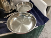 STAINLESS STEEL STOCK POT, (3) FRY PANS, POT - 3