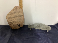 (2) ROCKS W/ SAYINGS - THE LORD'S PRAYER & INSPIRATIONAL