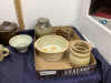 POTTERY CUPS, BOWLS, VASES, SMALL CANISTER - 3