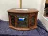 WOOD CASED RADIO/PHONOGRAPH/CD/CASSETTE PLAYER