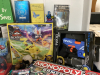 BOX W/ VARIOUS BOARD GAMES, NERF GUNS, POKÉMON BOOKS/CUP/GAME, ACTION FIGURES ETC - 3