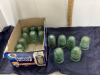 SMALL BOX OF INSULATORS - LIGHT GREEN COLOR