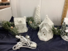 (2) BOXES W/ LIGHTED CHRISTMAS VILLAGE PIECES - INCLUDES A THOMAS KINCAID - 3