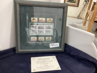 FRAMED COLLECTIBLE LAPEL PINS & STAMPS - FARM & TRACTOR VEHICLES SERIES 3