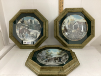 SET OF 3 FRAMED COLLECTOR PLATES