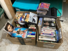 (2) BOXES W/ DVD'S, VHS, CD'S & SAMSUNG DVD PLAYER