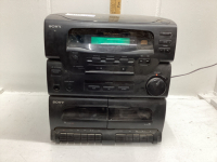 SONY STEREO SYSTEM - 3-CD PLAYER, DUAL CASSETTES, RADIO