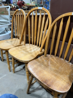 Three hardwood chairs