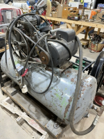 Large air compressor with hose reel, 220 single phase