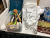 (2) GOOD TOTES W/ KITCHEN ITEMS - STORAGE CONTAINERS, JUICER, TOWELS, HAND MIXER - 5