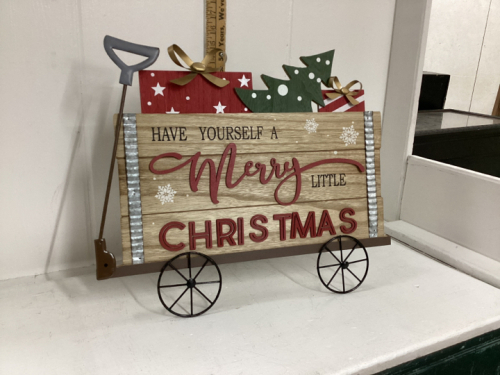 CHRISTMAS WOOD & METAL DECOR PIECE