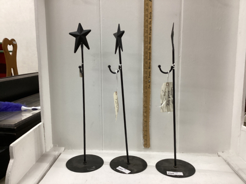 (3) BLACK METAL WREATH HOLDERS