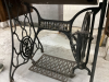 ANTIQUE TREADLE SINGER SEWING MACHINE IN CABINET - 8