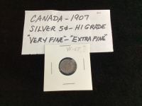 CANADA 1907 SILVER 5 CENT COIN