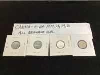 CANADA - (4) 10 CENT COINS - 1977/78/79/80