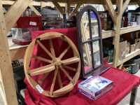 WAGON WHEEL SHELF, MIRROR WINDOW SHELF, GYM BALL