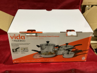 NEW PADERNO VIDA 10 PIECE STAINLESS STEEL COOK SET