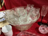 PUNCH BOWL WITH CUPS,CHAMPAGNE GLASSES, MISC MUGS, SERVING DISHES,LAZY SUSAN - 2