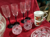 PUNCH BOWL WITH CUPS,CHAMPAGNE GLASSES, MISC MUGS, SERVING DISHES,LAZY SUSAN - 3