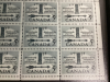 UNCUT SHEET OF CANADA 5 CENT STAMPS - 2