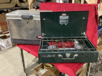 COLEMAN METAL COOLER + COLEMAN CAMP STOVE