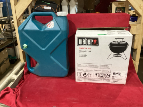 RELIANCE WATER JUG + WEBER SMOKEY JOE CHARCOAL GRILL