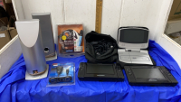 (3)PORTABLE DVD PLAYERS,LG SPEAKERS,BLUETOOTH HEADSET