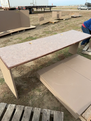 Bulletin board cabinet and counter