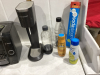 SODA STREAM WITH 2 CO2 CANNISTERS, 2 BOTTLES, FLAVOURINGS , BOSCH COFFEE MACHINE, HOT DOG STICK, - 2