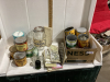 2 BOXES - TABACCO TINS, JARS, LITTLE NOTEBOOKS , INSULATORS