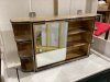 VANITY WITH 2 SLIDING MIRROR DOORS, 2 FIXES SHELVES