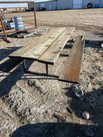 Steel frame picnic table