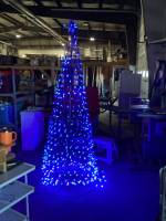 COLLAPSABLE METAL TREE WITH PRETTY BLUE LIGHTS