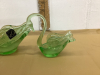 (2) SMALL ALTA GLASS GREEN SWANS - 3