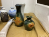 BOX W/ VARIOUS POTTERY VASES - 2