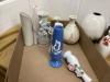 BOX W/ VARIOUS POTTERY VASES - 4