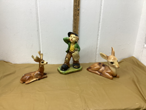 3 CHALKWARE PIECES