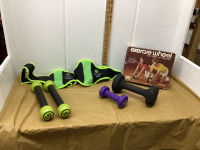 EXERCISE ITEMS - ZUMBA WII BELTS & SHAKER WEIGHTS, SINGLE 3 & 10 LB WEIGHTS