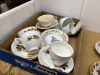 FLAT W/ TEA CUPS & SAUCERS & MINI SILVERPLATE SPOONS - 4