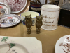 BOX W/ COLLECTIBLE ITEMS - SERVING DISHES, MISC PLATES, OLD FOUNTIAN PEN - 3
