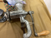 BOX W PORKERT MEAT GRINDER, TIN OF BUTTONS, "KNIGHT" BAR SET - 2
