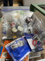 Flat of miscellaneous fasteners and plumbing supply