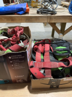 Two boxes of safety, harness and lanyard