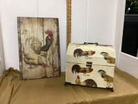 ROOSTER THEME CHEST & DECOR BOARD