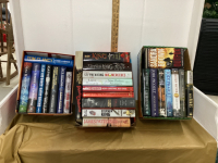 (3) BOXES HARDCOVER BOOKS AND A FEW SOFT COVER